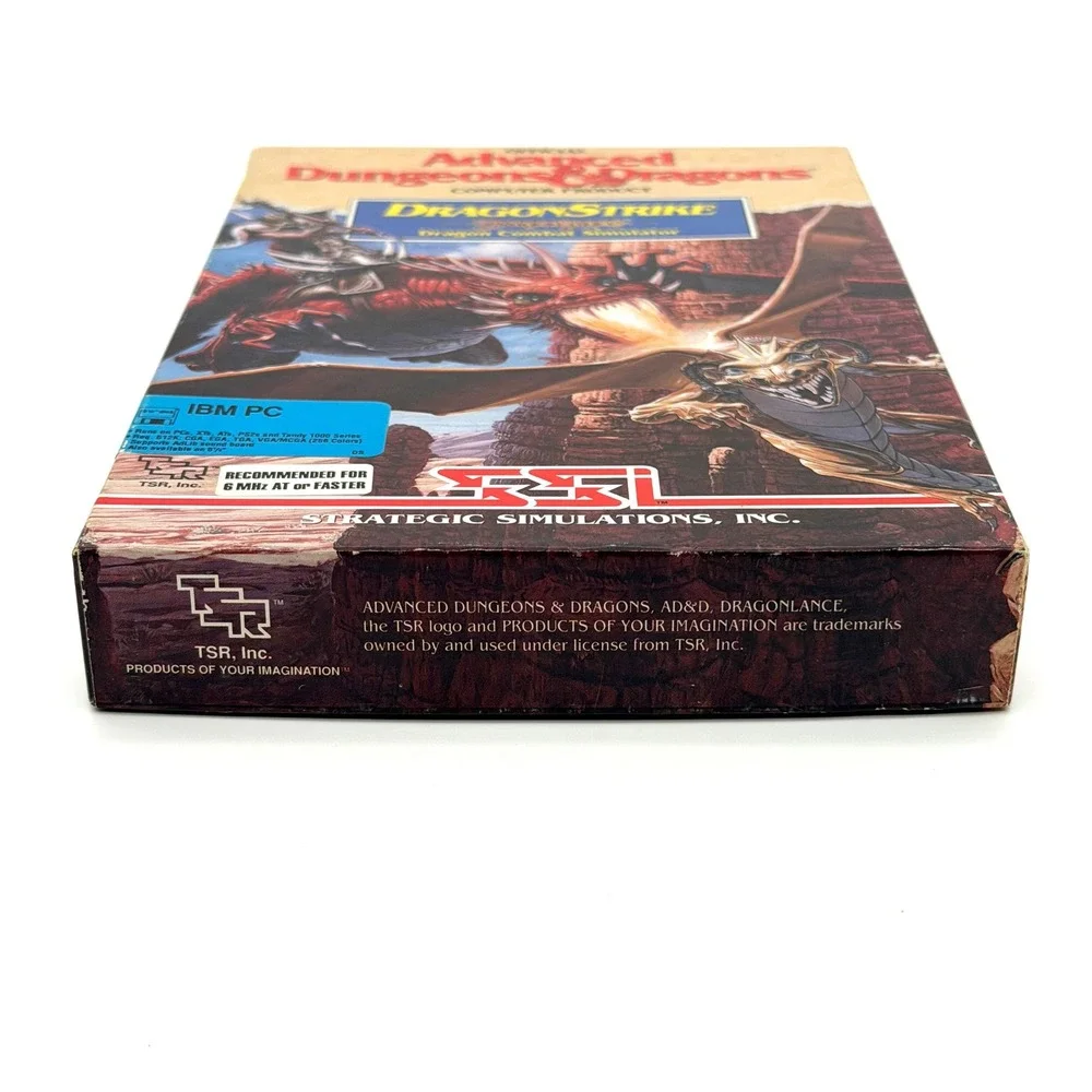 DragonStrike PC Big Box Game AD&D SSI 3.5 Floppy Disks Dragonlance CIB 1990